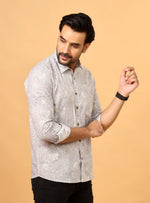 Load image into Gallery viewer, White Sanganeri Floral Printed Cotton Shirt
