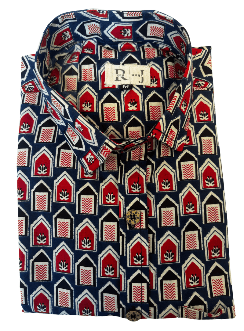 Handcrafted Geometric Block Print Shirt