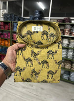 Load image into Gallery viewer, Mustard Camel Print Sanganeri Cotton Short Kurta for Men