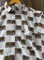Load image into Gallery viewer, Rajasthani Elephant Motif Printed Shirt – Handmade Cotton

