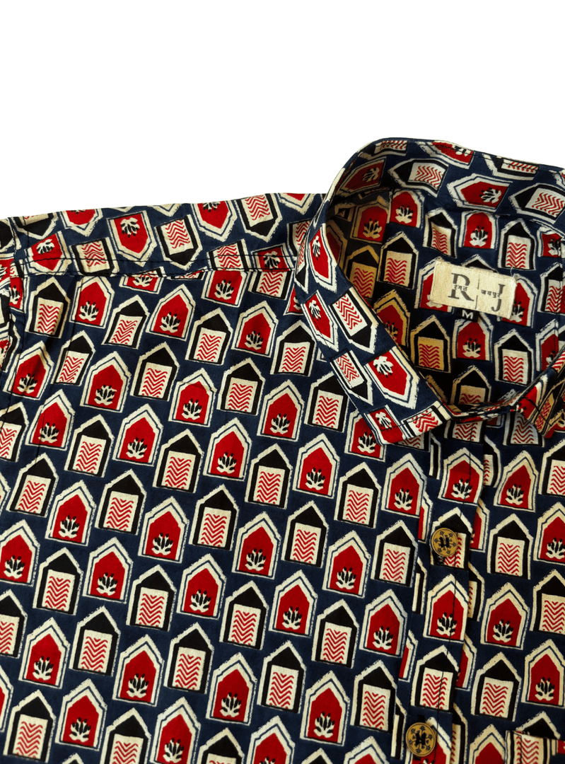Handcrafted Geometric Block Print Shirt