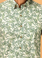 Load image into Gallery viewer, Vintage Paisley Design Shirt in Green
