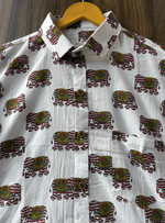 Load image into Gallery viewer, Rajasthani Elephant Motif Printed Shirt – Handmade Cotton
