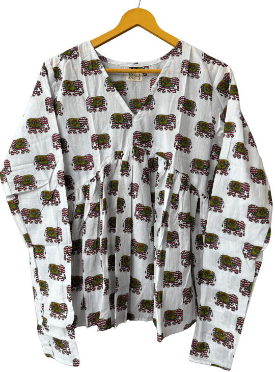 White Haathi Peplum Top