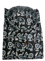 Load image into Gallery viewer, Midnight Elephant Print Cotton Shirt