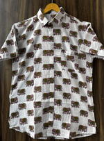 Load image into Gallery viewer, Rajasthani Elephant Motif Printed Shirt – Handmade Cotton
