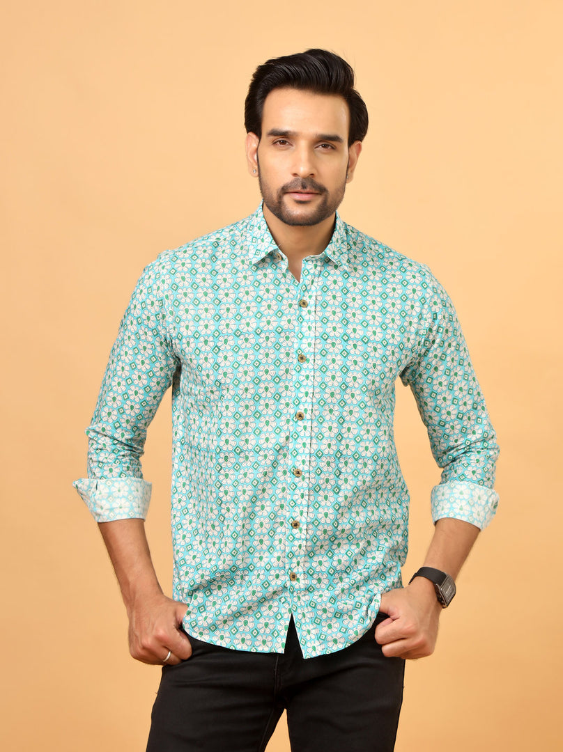 Jaipuri Handblock Print Cotton Shirt
