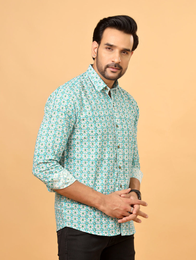 Jaipuri Handblock Print Cotton Shirt