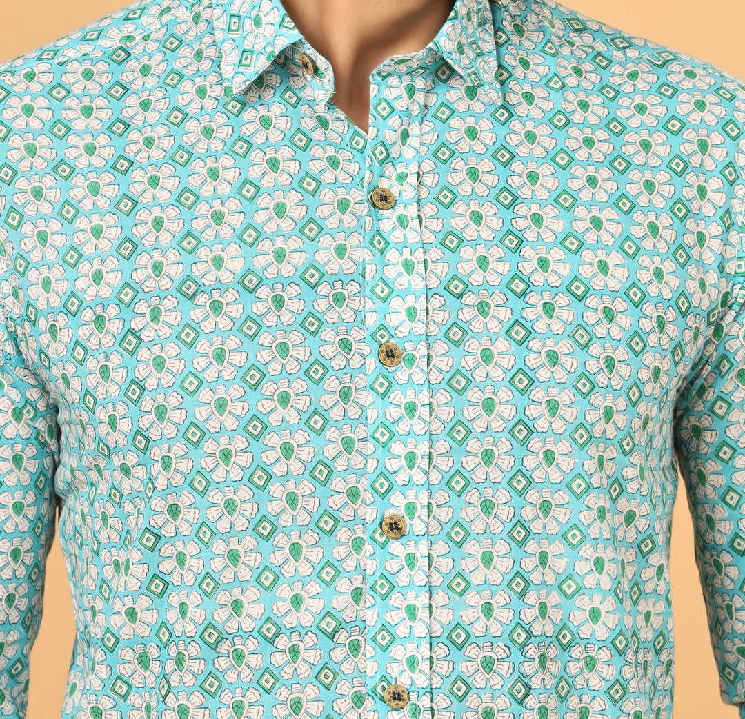 Jaipuri Handblock Print Cotton Shirt