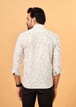 Load image into Gallery viewer, White Sanganeri Floral Printed Cotton Shirt