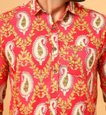 Load image into Gallery viewer, Pink Jaipuri Paisley Printed Cotton Shirt for Men