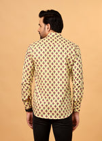 Load image into Gallery viewer, Yellow Floral Printed Cotton Shirt for Men – Casual Everyday Wear