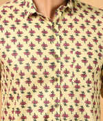 Load image into Gallery viewer, Yellow Floral Printed Cotton Shirt for Men – Casual Everyday Wear