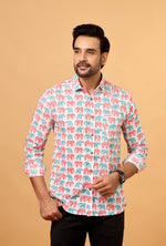 Load image into Gallery viewer, Royal Elephant Sanganeri Shirt