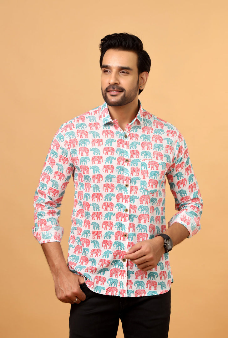 Royal Elephant Sanganeri Shirt
