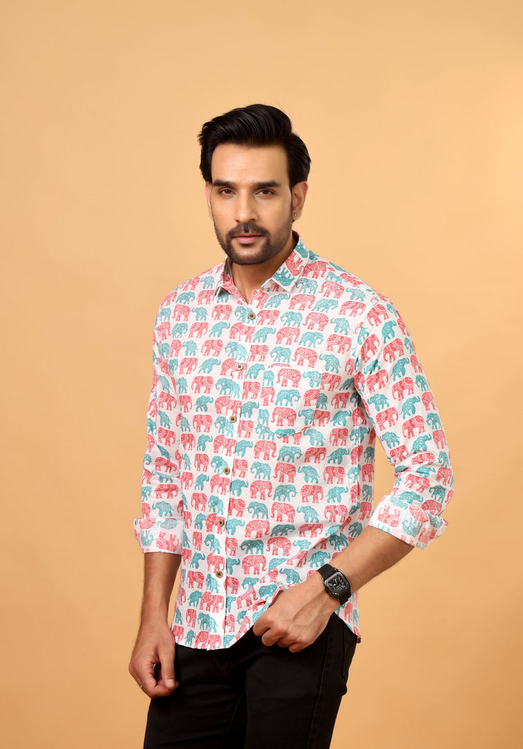Royal Elephant Sanganeri Shirt