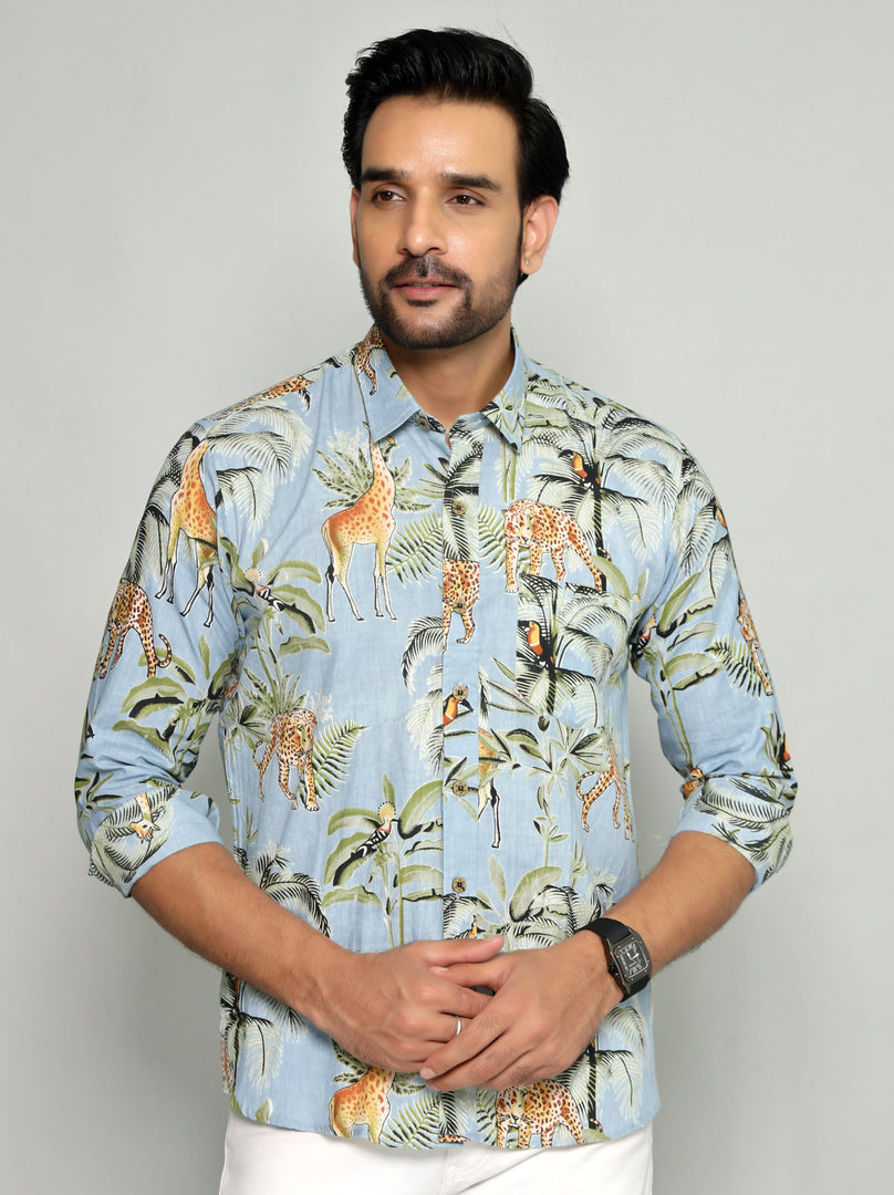 Men's Exotic Animal Print Shirt - Stylish Safari Theme