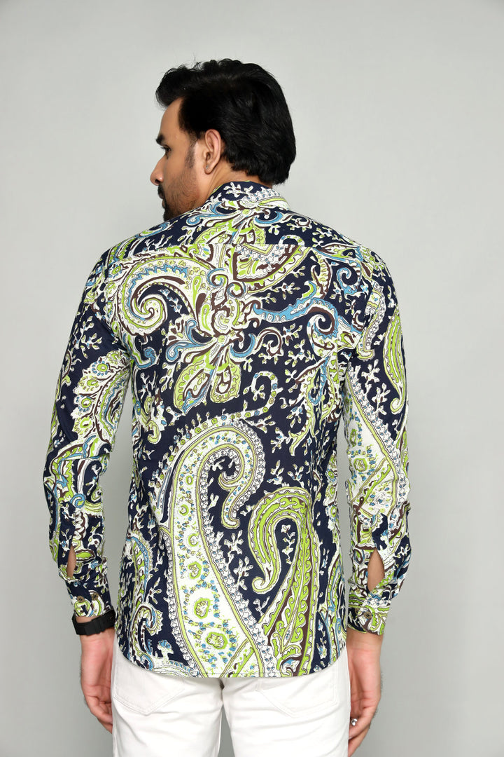 Contemporary Paisley Patterned Shirt for Men