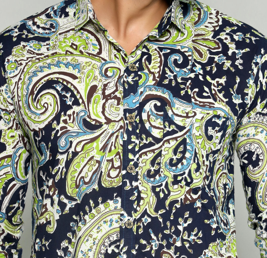 Contemporary Paisley Patterned Shirt for Men