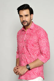 Rajasthan Lahriya Pink Print Shirt – Handcrafted