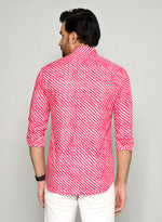 Load image into Gallery viewer, Rajasthan Lahriya Pink Print Shirt – Handcrafted