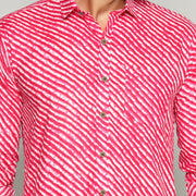 Rajasthan Lahriya Pink Print Shirt – Handcrafted