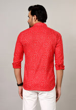 Load image into Gallery viewer, Traditional Bandhani Motif Shirt – Red