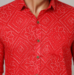 Load image into Gallery viewer, Traditional Bandhani Motif Shirt – Red