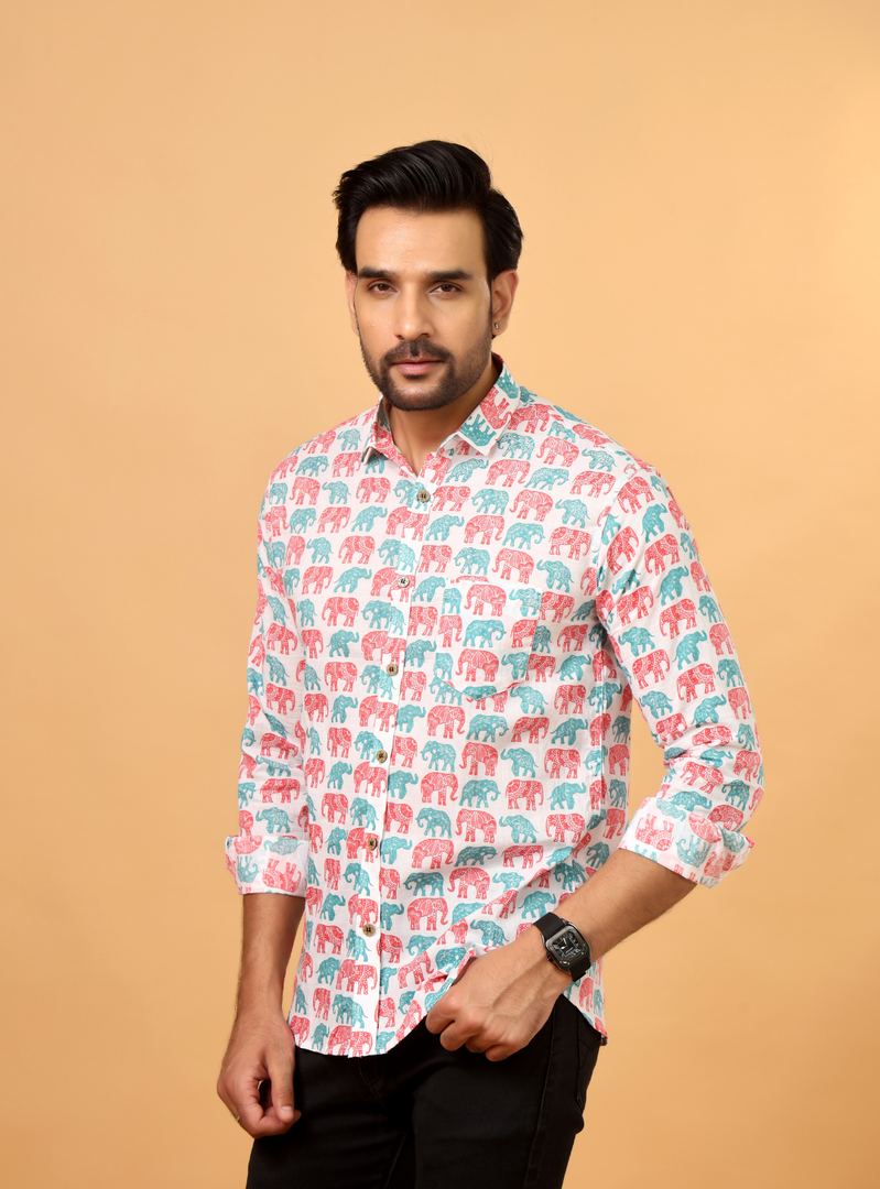 Royal Elephant Sanganeri Shirt