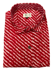 Rajasthan Lahriya Red Print Shirt – Handcrafted