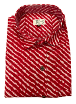 Load image into Gallery viewer, Rajasthan Lahriya Red Print Shirt – Handcrafted
