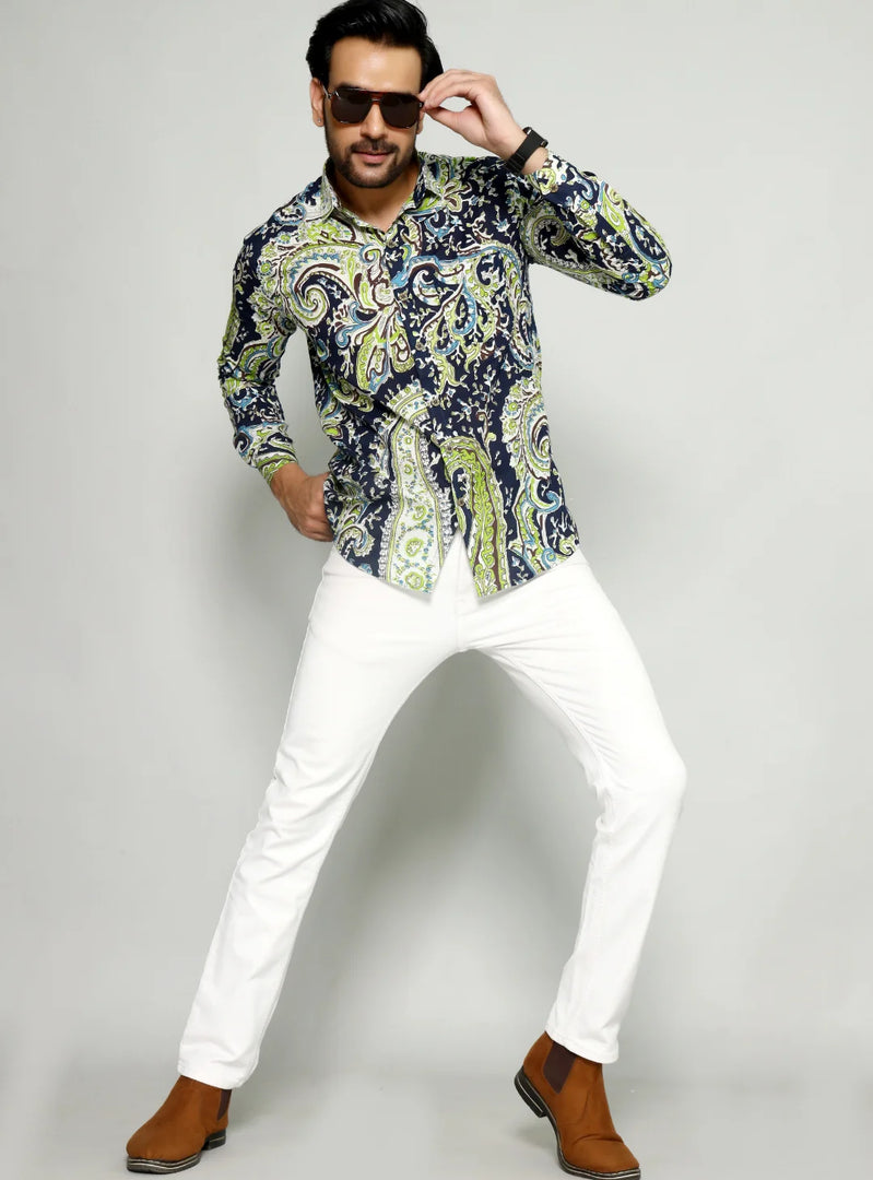 Contemporary Paisley Patterned Shirt for Men