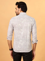 Load image into Gallery viewer, White Sanganeri Floral Printed Cotton Shirt
