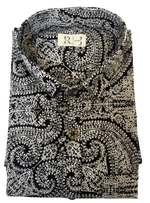 Load image into Gallery viewer, Classic Ajrakh Style – Black &amp; White Printed Shirt
