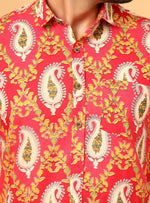 Load image into Gallery viewer, Men&#39;s Black Kalamkari Style Folk Print
