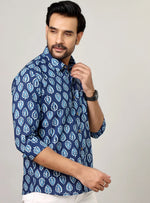 Load image into Gallery viewer, Handcrafted Botanical Motif Cotton Casual Shirt

