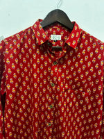 Load image into Gallery viewer, Men’s Red Floral Motif Print Casual Cotton Shirt | Rangat Jaipur