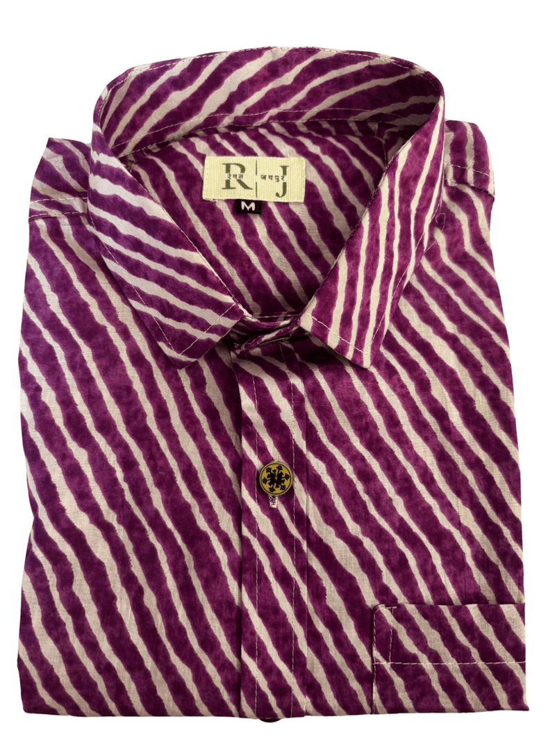 Rajasthan Lahriya Purple Print Shirt – Handcrafted