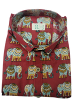 Load image into Gallery viewer, Maroon Elephant Print Cotton Shirt for Men