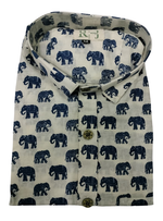 Load image into Gallery viewer, Off White Elephant Print Cotton Shirt for Men