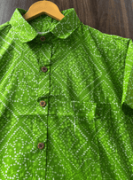 Load image into Gallery viewer, Handmade Bandhani Short Sleeve Shirt – Indian Ethnic Wear
