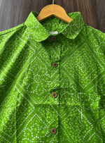 Load image into Gallery viewer, Handmade Bandhani Short Sleeve Shirt – Indian Ethnic Wear
