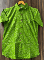 Load image into Gallery viewer, Handmade Bandhani Short Sleeve Shirt – Indian Ethnic Wear
