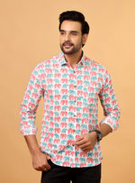 Load image into Gallery viewer, Royal Elephant Sanganeri Shirt