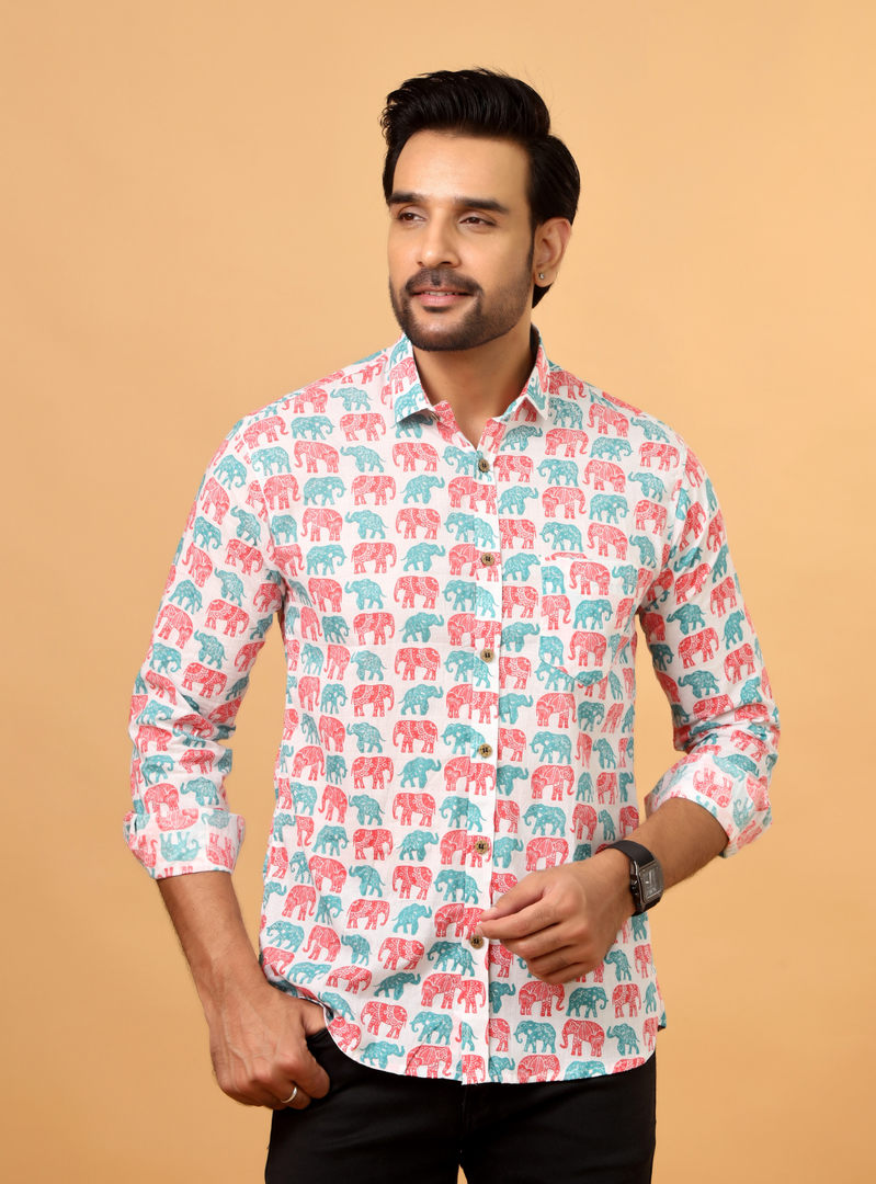 Royal Elephant Sanganeri Shirt