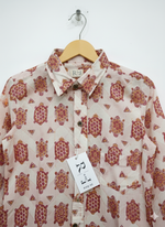 Load image into Gallery viewer, Traditional Handblock Cotton Shirt – Block Printed Turtle Design
