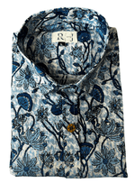 Load image into Gallery viewer, Azure Bloom Sanganeri Shirt
