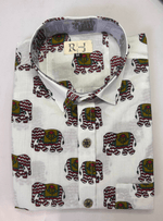 Load image into Gallery viewer, Sanganeri Print White Shirt - Shahi Hathi
