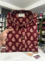 Load image into Gallery viewer, Maroon Traditional Boota Handblock Shirt for Men