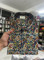 Load image into Gallery viewer, Rangat Jaipur Teal &amp; Maroon Handblock Cotton Shirt
